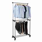 Tendedero doble con ropa organizada - Fondo blanco
